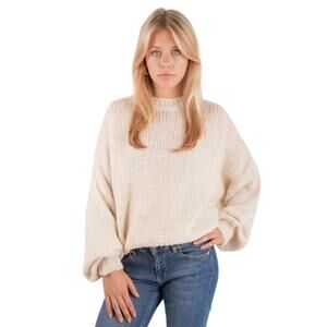 Meet Me There "Keep Me Warm" Oversized Sweater Beige One Size Fits All